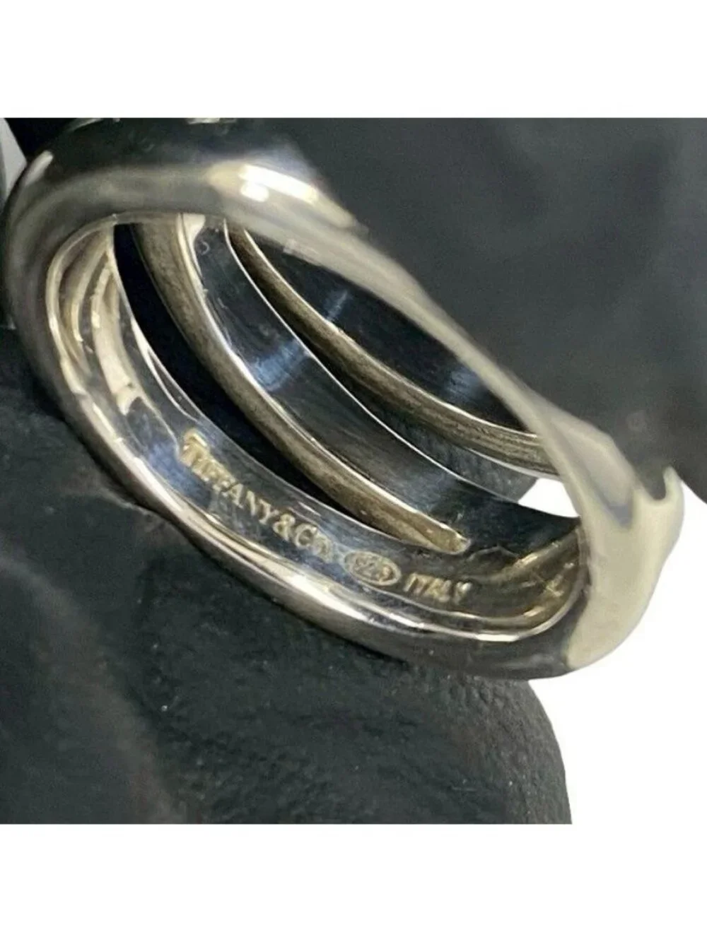 Tiffany & Co Vintage Diagonal Ring 925 Sterling Silver